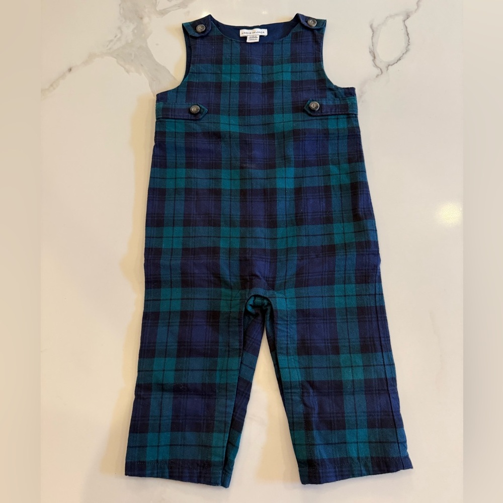 Janie and Jack Tartan Holiday Baby Overall